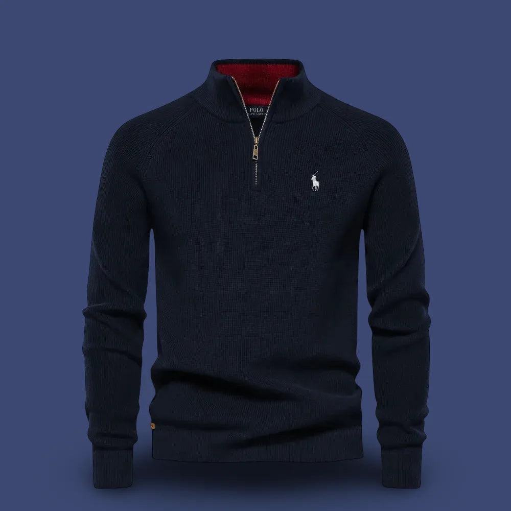 Half-Zip Trui met Opstaande Kraag