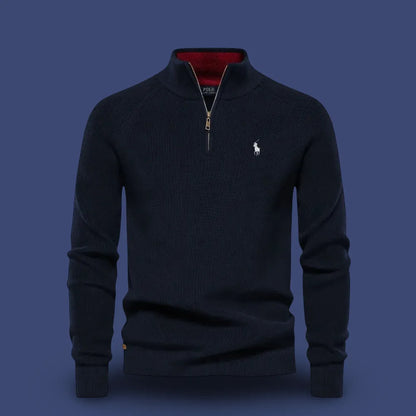 Half-Zip Trui met Opstaande Kraag